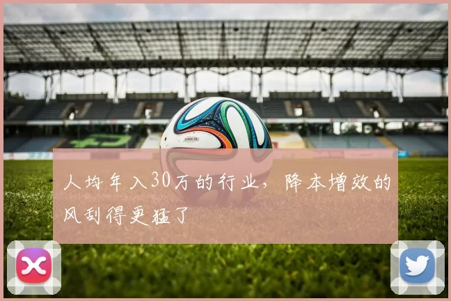 人均年入30万的行业，降本增效的风刮得更猛了